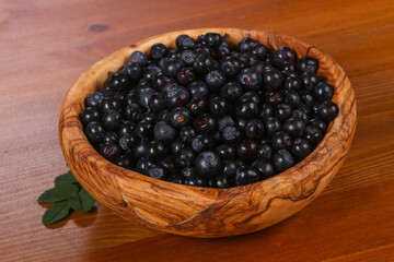 Wild blueberry in the bowl