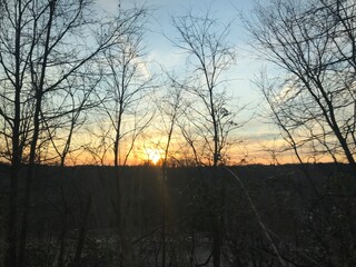 sunset over the river