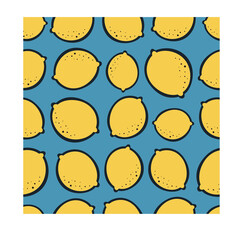 Lemon seamless pattern. Summer design. Tropical seamless pattern with yellow, green lemons. Vector print for fabric or wallpaper. Packaging design, wrapping, textile, decor, scrapbooking.
