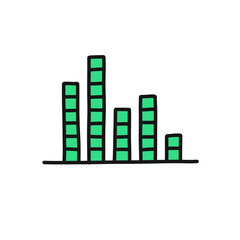 Fototapeta premium music equalizer doodle icon, vector color illustration