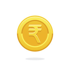 Gold Rupee coins. Indian Rupee coin. Finance concept for websites, web design, mobile app, infographics. Coin icon. Vector money symbol. Bank payment symbol. Color easy to edit. Transparent background