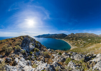 Panoramanasicht von Plakias an der Südküste Kretas