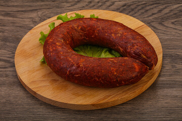 Krakowska sausage over the board