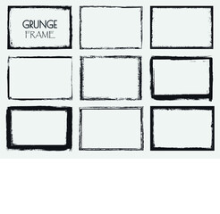 Set of grunge border frames.