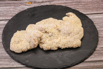 Raw meat schnitzel for roast