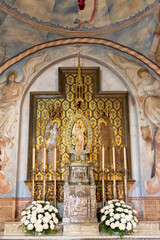 La Rabida Monastery in Huelva. Mudejar art in a place where Christopher Columbus began to organize his trip. Huelva, Andalusia, Spain.