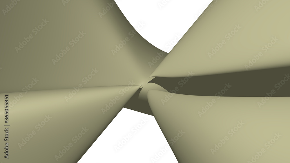 Poster chaotic 3d abstract background of curved geometrical patterns of dark khaki color with lighting and 