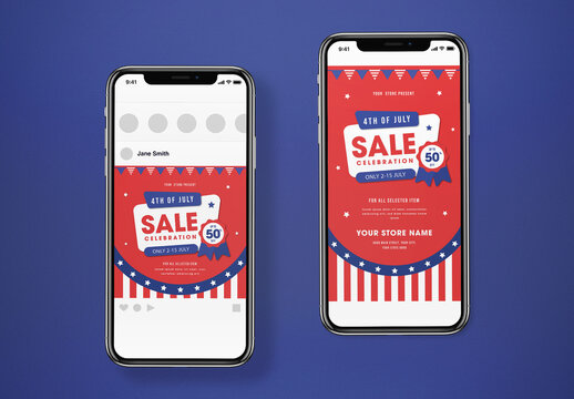 4th July Sale Social Media Post Layout