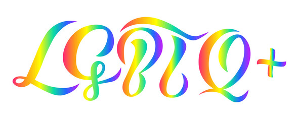 Fototapeta premium lgbtq+ lettering design; calligraphy text for poster, logo or print for web 