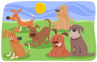 Plakat dogs and puppies cartoon characters group