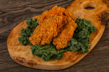 Hot fried crispy chicken wings