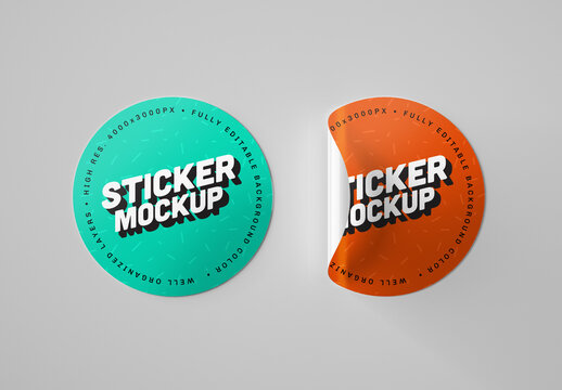 Circle Sticker Mockup
