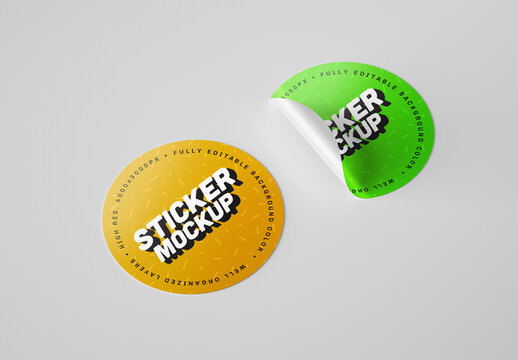 Circle Sticker Mockup for Creative Design and Branding Projects