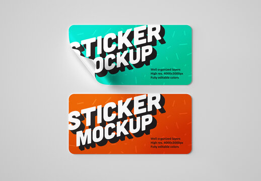 Rectangle Sticker Mockup
