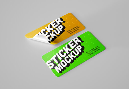 Rectangle Sticker Mockup
