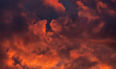 The dark blue evening sky