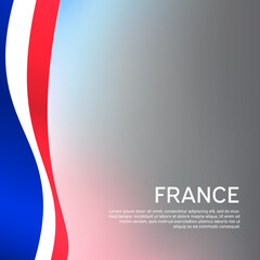 Abstract waving france flag. Creative background for patriotic, festive card design. National Poster. State French patriotic cover, booklet, flyer. Vector tricolor design
