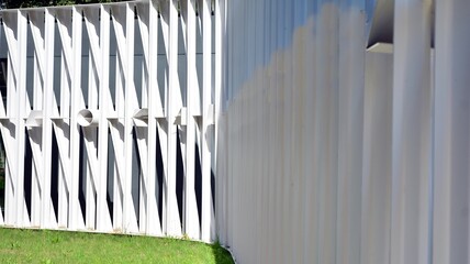 Abstract lines on architecture, modern architecture detail. Refined fragment of public building.