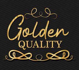 Golden quality with ornament design of Gold decorative element theme Vector illustration