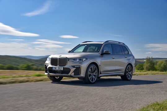 BMW X7. Large luxury car. In the ride. 06-12-2019, Middle Bohemia, Czech Republic.