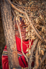 portrait shy african child