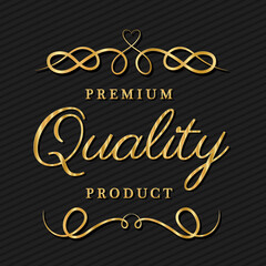 Premium quality with ornament design of Gold decorative element theme Vector illustration