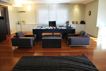 Modern office furniture, boss room, manager table and chairs