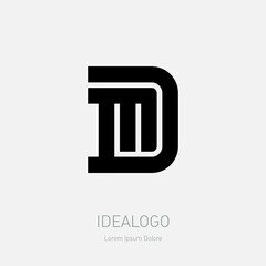 Letter M and D logo design. Minimalistic monogram symbol. Premium business logotype. MD - Elegant universal vector sign. Graphic symbol for corporate business identity.