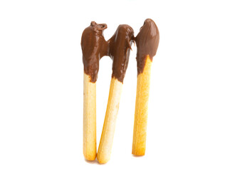 stick with chocolate  isolated