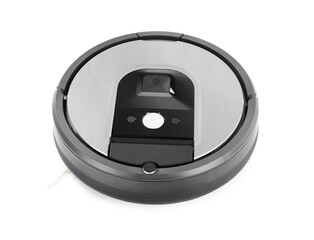 Fototapeta premium Modern robotic vacuum cleaner isolated on white