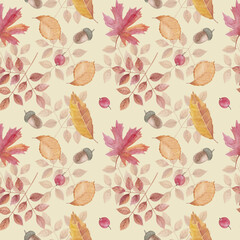 Seamless pattern. Automn floral print is ideal for textiles, printing, utensils and decor items.