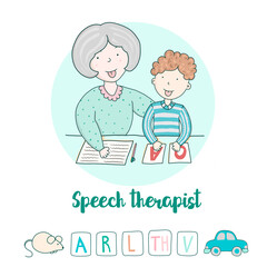 Speech Therapy Concept. Friendly speech and articulation classes