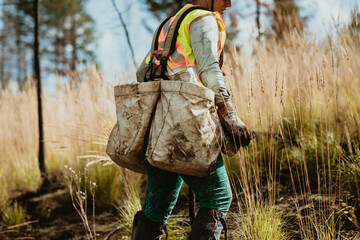 Female working in forestry