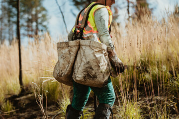 Female working in forestry