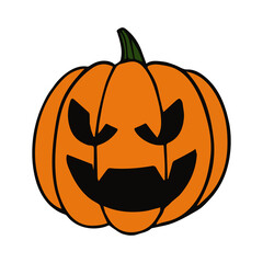 Cartoon halloween pumpkin isolated on white background