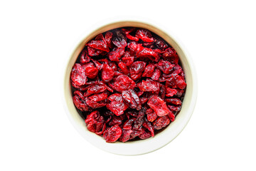 dried cherry or cranberry sweet berries harvesting Menu concept serving size. food background top view copy space