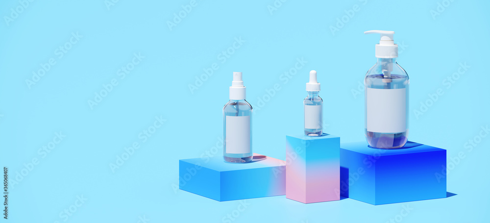 Poster minimal abstract mockup background for product presentation. cosmetic bottle with blending vibrant g