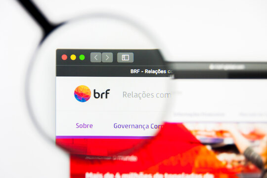 Richmond, Virginia, USA - 9 May 2019: Illustrative Editorial of BRF SA website homepage. BRF SA logo visible on display screen.