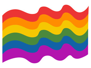 Rainbow wafing flag. Vector illustration