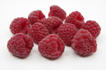 Red raspberry isolated on a white background. Raspberries.