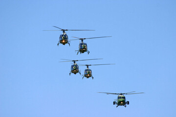 helicopters in action