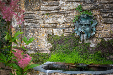 vintage fountain in the garden