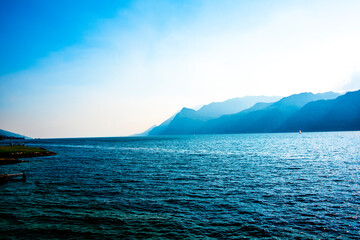 lights and shadows of the sunset over the lake four