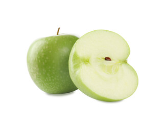 Fresh juicy green apples isolated on white