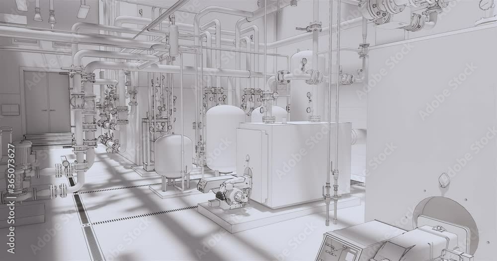 Aufkleber conceptual visualization of drawing style of utilities at bim technology