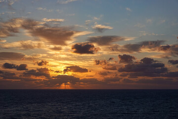 A colorful sunrise over the Atlantic ocean