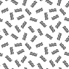 Seamless trendy abstract Memphis pattern. Black and white textures, simple design. Vector illustration. Applicable for backgrounds, wrapping paper, textile concepts.