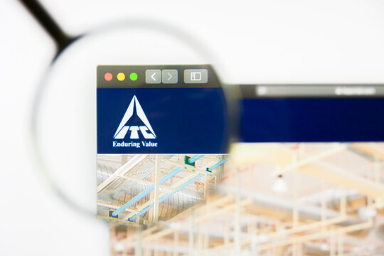 Los Angeles, California, USA - 8 April 2019: Illustrative Editorial of ITC website homepage. ITC logo visible on display screen.