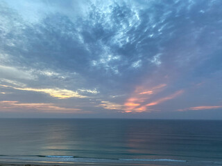 A colorful sunrise over the ocean