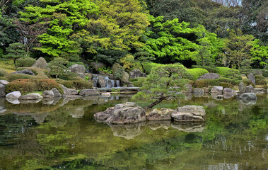 Fototapeta na wymiar Ohori Park Japanese Garden Fukuoka city, Japan